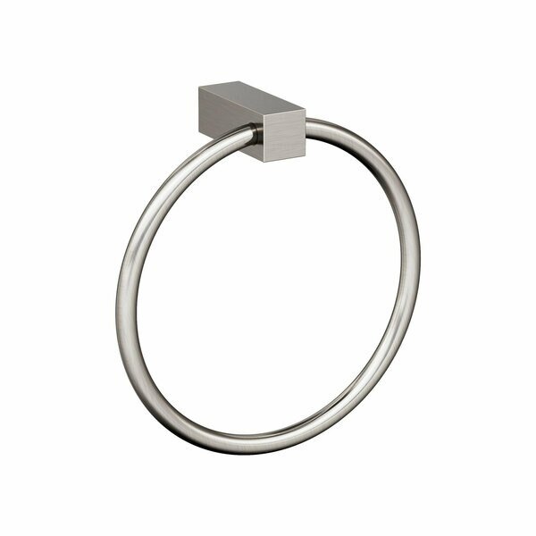 Monument Brushed Nickel Contemporary 6-1/2 in 165 mm Length Towel Ring, Amerock, Mfr#: BH36082G10
